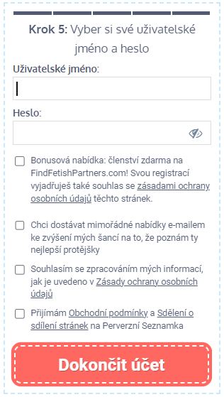 Registrace na Perverzní Seznamce